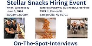 CARSON CITY, NV - Stellar Snacks Hiring Event