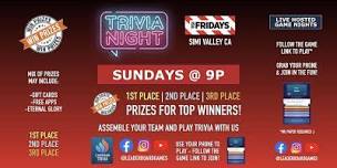 Trivia Game Night   TGI Fridays - Simi Valley CA - SUN 9p,