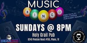 SUNDAY MUSIC BINGO NIGHT AT HOLY GRAIL PUB