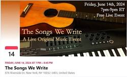 The Songs We Write. Free, Live Original Music @ Recirculation In Washington Heights