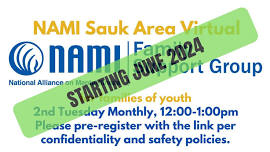 NAMI Sauk Area Family Support Group (Family of Youth)