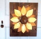 Sunny Sunflower on Wood