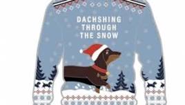 Dachshund Through The Snow Christmas Jumper Big Bobble Run