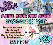 PAINT YOUR OWN DENIM **FUN FRIDAY** Paint N' Sip!