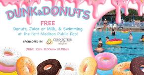 Dunk & Donuts FREE Swimming, Donuts, Juice & Milk sponsored by Connection Bank