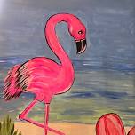 FLAMINGO ON THE BEACH PAINT PARTY