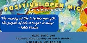 Positive! Open Mic at UUUC in Roseburg, Oregon