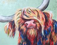 Colorful Highland Cow Painting