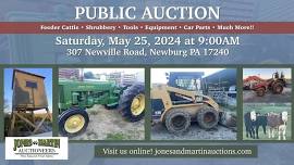 Public Auction: Feeder Cattle, Shrubbery, Tools, Equipment, Car Parts & More!!