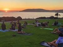 Yoga on the Bluff of Shell Beach, CA