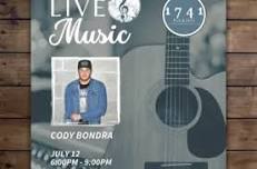 Friday Night Live Music Series Featuring Cody Bondra at 1741 Pub & Grill