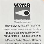 Neighbor Watch Meeting