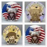 Welcome Bee Cow or July 4th/Americana Cow Wood Round Craft Event