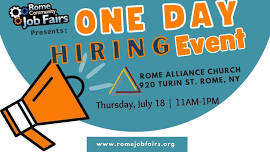 July 18 One Day Hiring Event