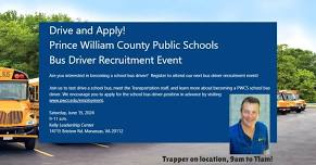 Trapper on location for PWCS Bus Driver Recruitment Event!