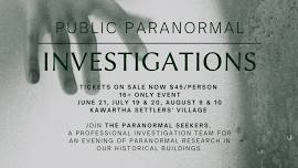 Public Paranormal Investigations