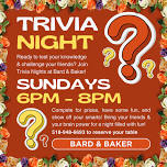 Sunday Night Trivia — Bard & Baker: Board Game Café