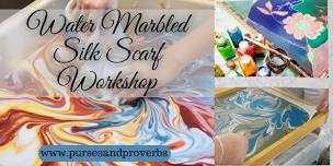 Water Marbled Silk Scarf