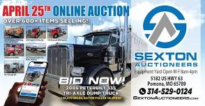 Thursday, April 25th Online Equipment Auction