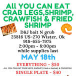 ALL YOU CAN EAT CRAB LEGS, CRAWFISH,  FRIED SHRIMP AND BOILED SHRIMP