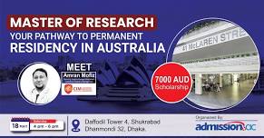 MASTER OF RESEARCH - YOUR PATHWAY TO PERMANENT RESIDENCY IN AUSTRALIA