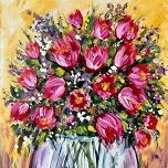 Paint Nite: Red Tulips in a Vase