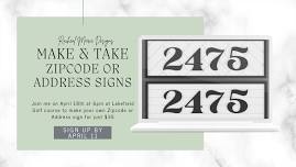 Make & Take Zip-code or Address Sign