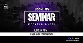 CSS-PMS Seminar Weekend Batch