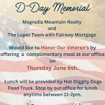 Lunch on us for all Veterans in honor of D-Day and the Bedford boys!