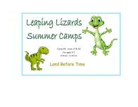 Leaping Lizards Camp #2:  Land Before Time