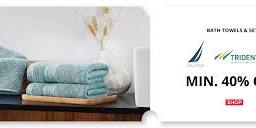 Get Minimum 40% Off on Bath Towels & Sets! With Selected Brands (nautica, Trident & More) - by Reliance Trends