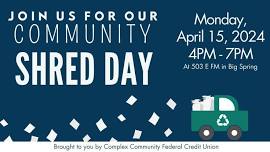 CCFCU Big Spring Shred Day