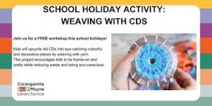 Port Fairy Library - Weaving with CDs School Holiday Activity