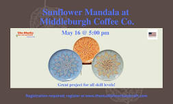 Sunflower Mandala at Middleburgh Coffee Co.