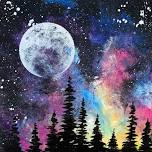 Paint Nite: Galaxy Moon Silhouette