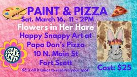 Paint & Pizza - Flowers in Her Hare