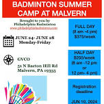 Badminton Summer Camp at Malvern. LIMITED SPOTS LEFT