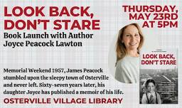 Joyce Lawton Peacock Book Launch ‘Look Back, Don’t Stare” at The Osterville Village Library