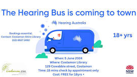 Call the Coolamon Shire Library to book your FREE hearing test now!