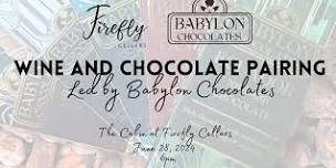 Wine and Chocolate pairing, led by Babylon Chocolates