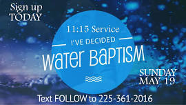 Water Baptism Sunday