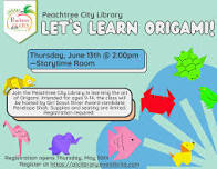 Teen/Tween Program: Learn Origami @ the Library (Ages 9-14)