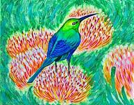 Humming bird on Protea  _ Painting Party