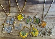 Floral and resin jewelry at Miles Market, Saginaw