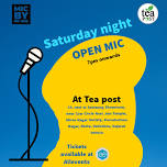 Saturday night open mic with tea post