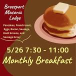 Monthly Breakfast at the Breesport Masonic Lodge