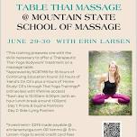 Table Thai Yoga Bodywork Training  @ Mountain State School of Massage June 29/30