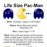 Teen Life Size Pac-Man at Moss Memorial Library