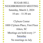 Sugar Hill Neighborhood Association Monthly Meeting  — Umoja Village