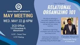 Dunn County Democrats - May Meeting: Relational Organizing 101